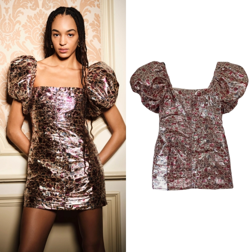 RHODE Suzette Cream Vichy Rose Mini Dress